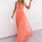 SOPHIA | Coral Sunset Maxi Gown