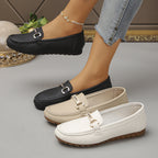 Kensington Elegant White Loafers with Diamante Detail