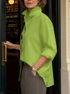 Stellara | Stand Collar Button Blouse