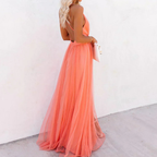 SOPHIA | Coral Sunset Maxi Gown