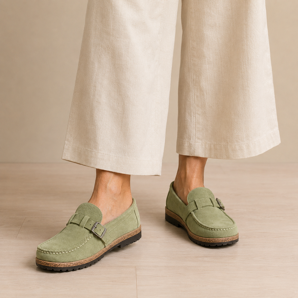 The Pemberton Clog — Suede Buckle Comfort