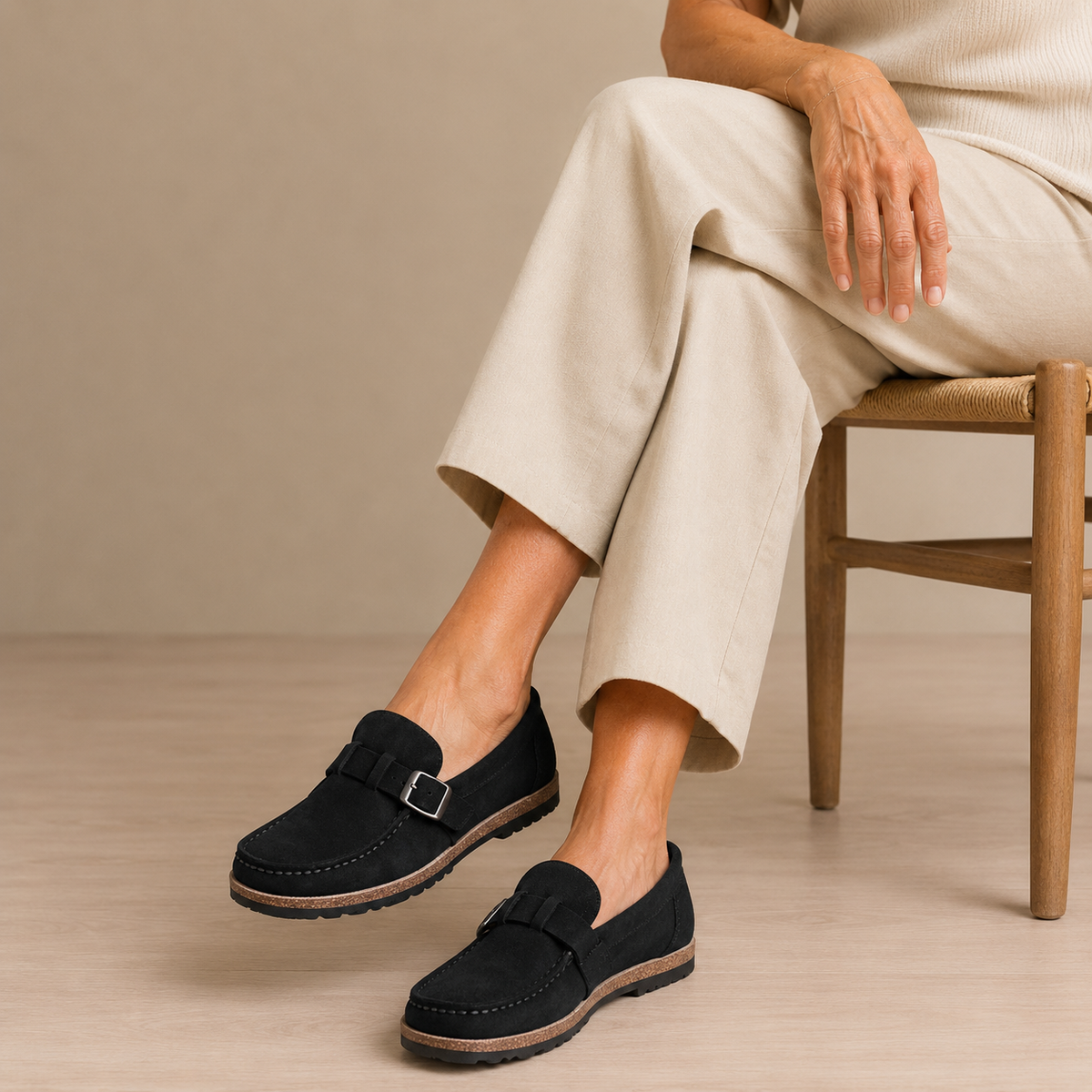 The Pemberton Clog — Suede Buckle Comfort
