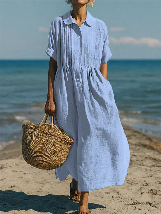 Iverra - Casual Cotton Shirt Dress