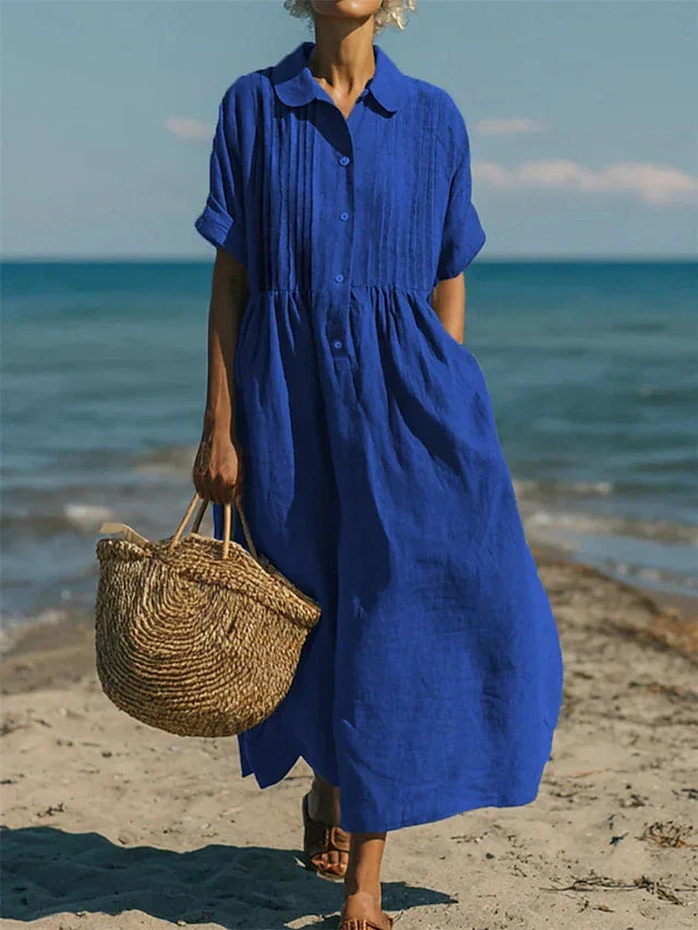 Iverra - Casual Cotton Shirt Dress