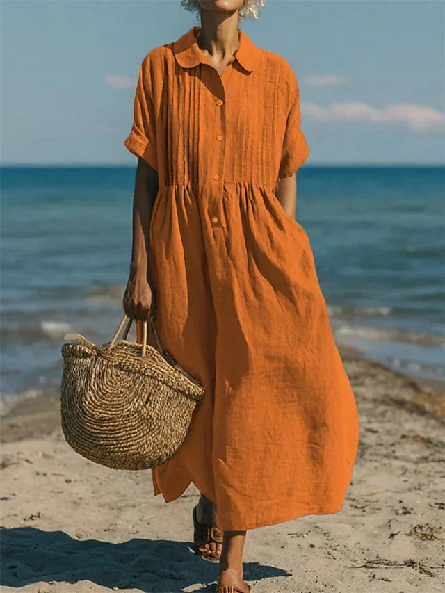 Iverra - Casual Cotton Shirt Dress