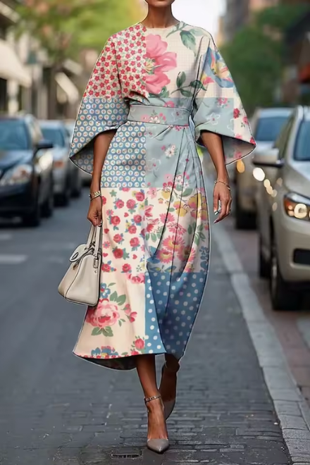 Moxlan - Elegant Floral Dress