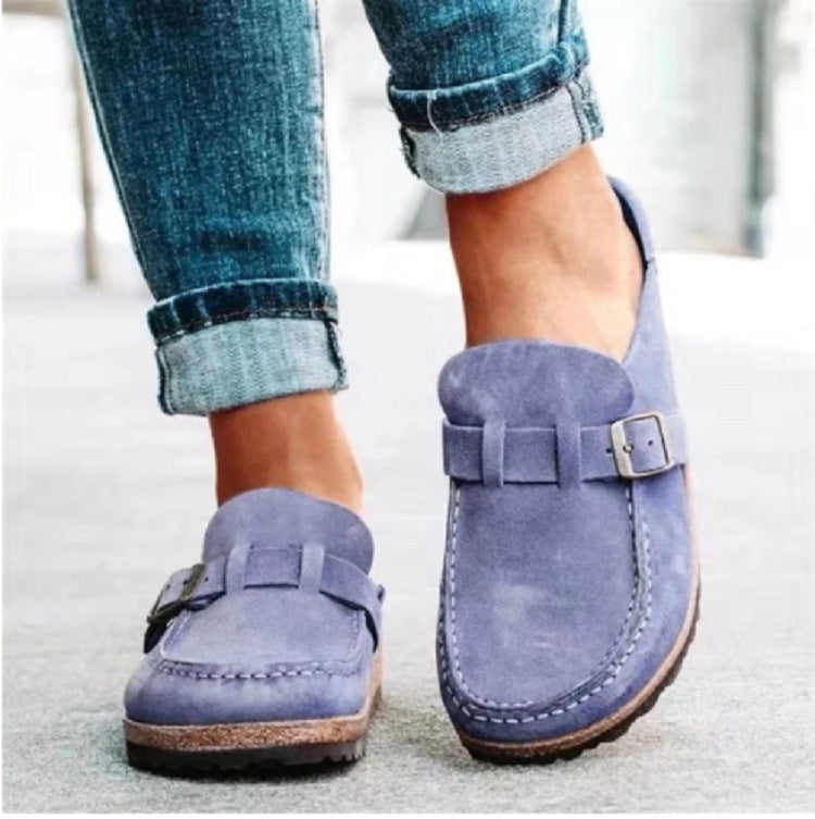 Valencia – Suede Buckle Comfort Clogs
