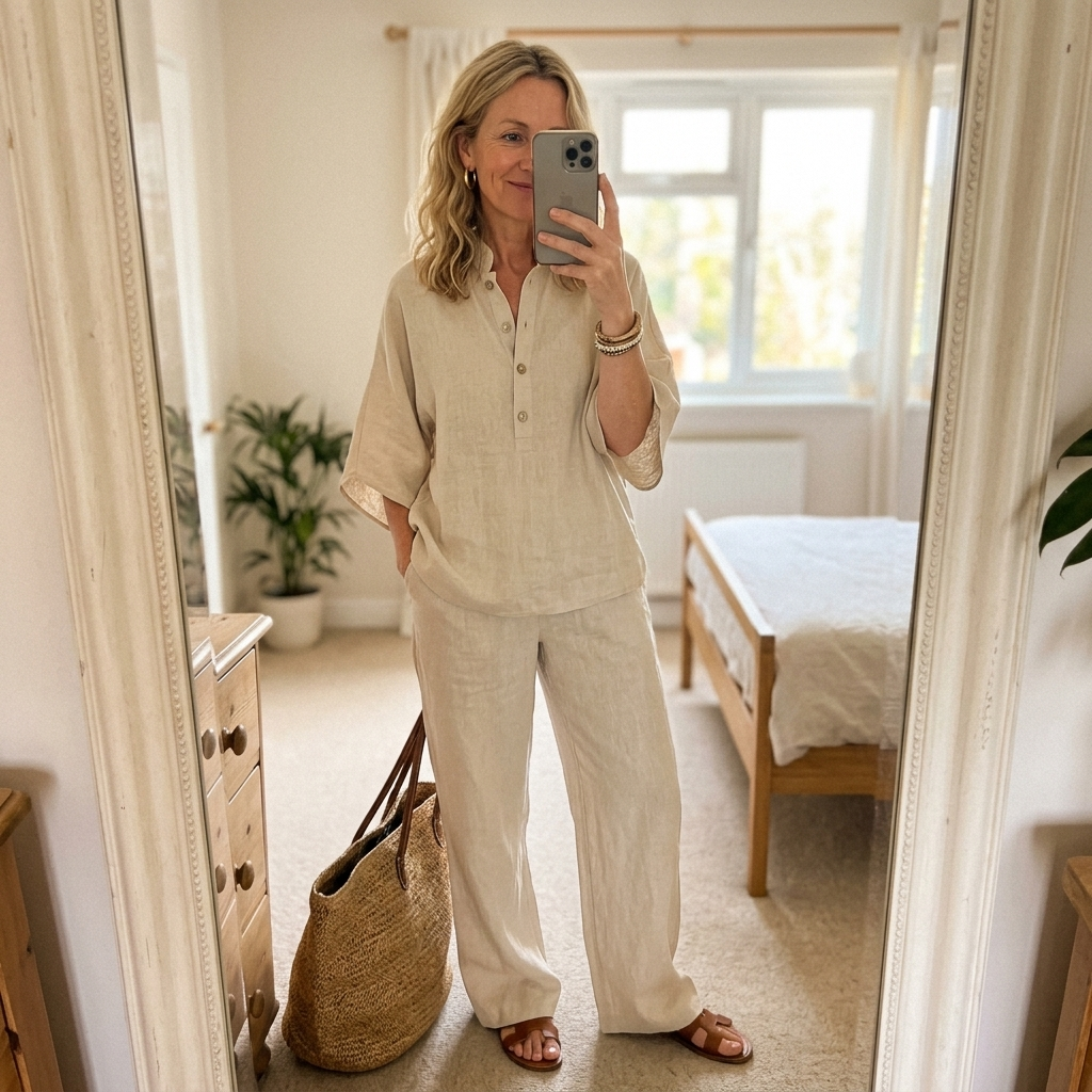 Elena | Casual Set in Cotton and Linen