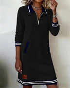 Lorena – Zip Collar Sweatshirt Dress