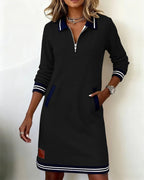 Lorena – Zip Collar Sweatshirt Dress