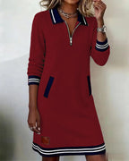 Lorena – Zip Collar Sweatshirt Dress