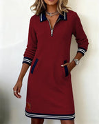Lorena – Zip Collar Sweatshirt Dress