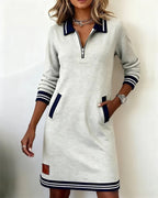 Lorena – Zip Collar Sweatshirt Dress