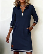 Lorena – Zip Collar Sweatshirt Dress