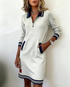 Lorena – Zip Collar Sweatshirt Dress