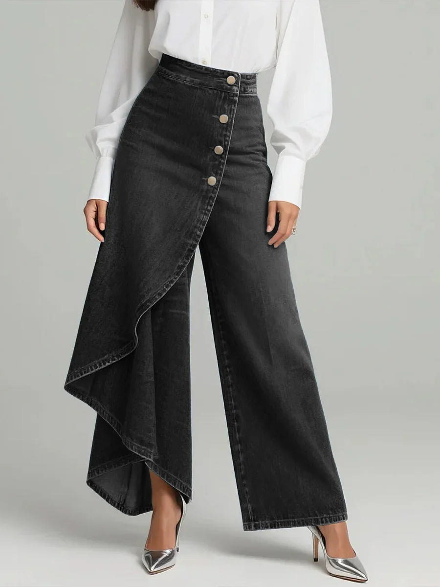 Women's High-waisted Relaxed Fit Wide-leg Jeans With A Stylish Design 2026