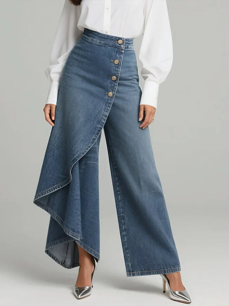 Women's High-waisted Relaxed Fit Wide-leg Jeans With A Stylish Design 2026