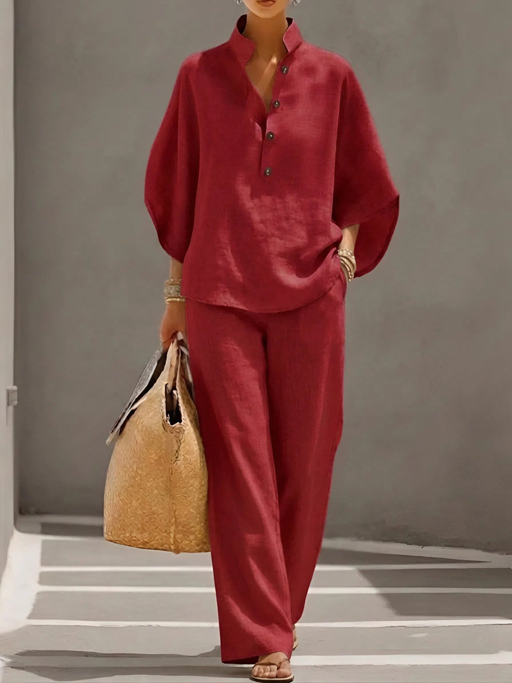 Elena | Casual Set in Cotton and Linen