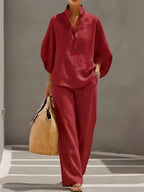 Elena | Casual Set in Cotton and Linen